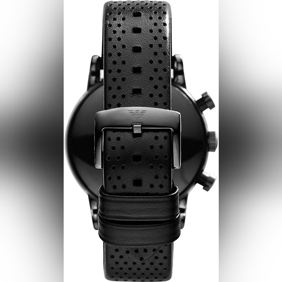 SOLD - Emporio Armani AR1737 Black Dial Black PVD Steel Unisex Chronograph Watch - Picture 11 of 14